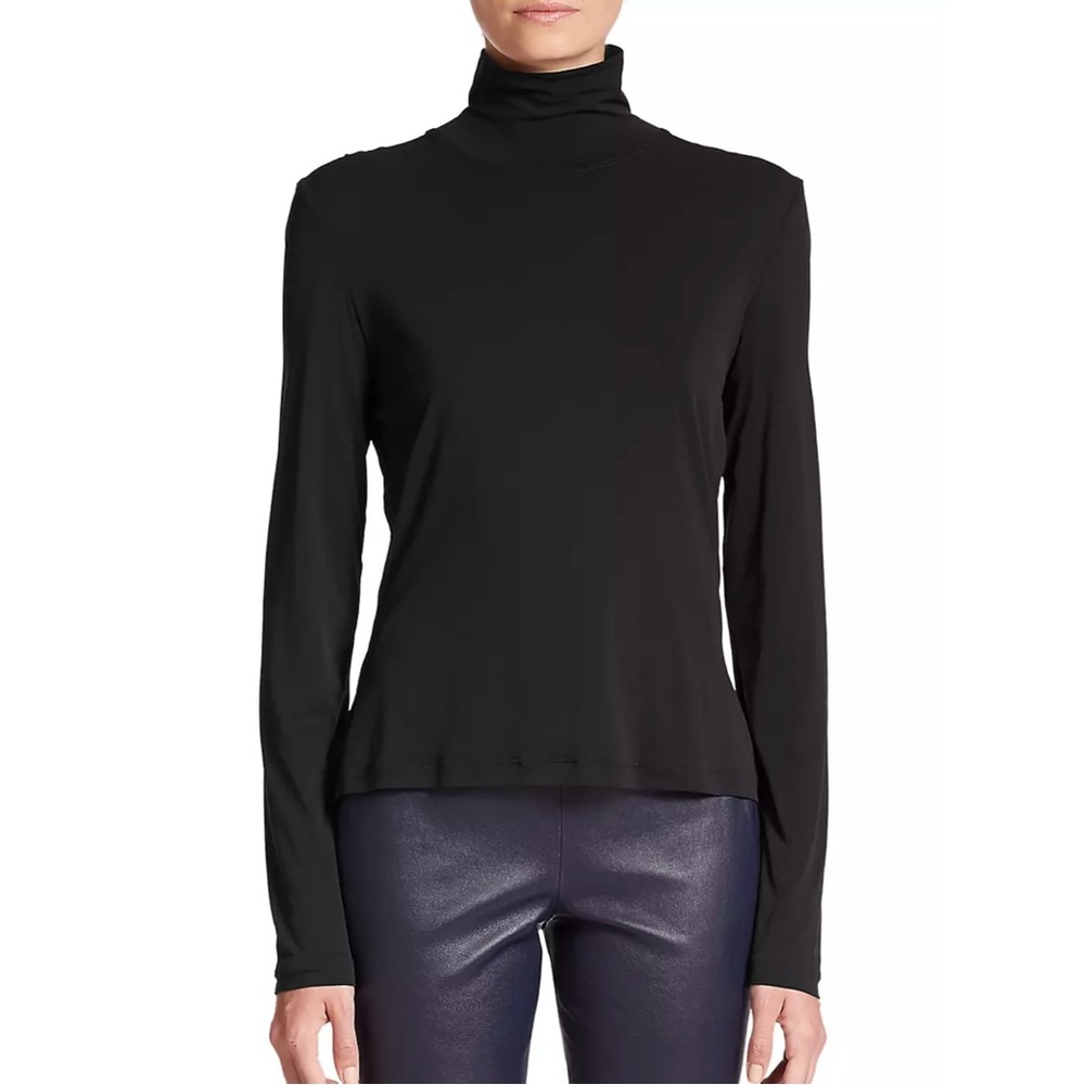 St. John Caviar Collection Fine Jersey Turtleneck Top
